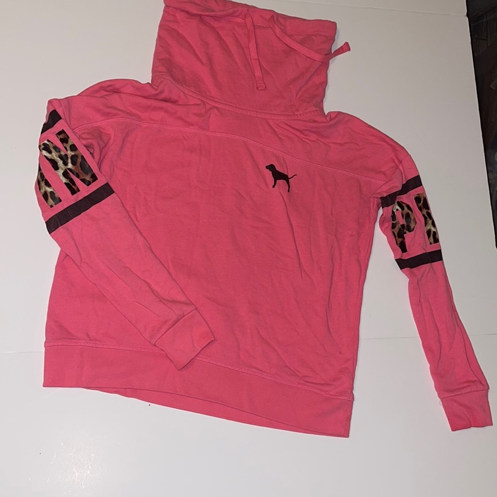 PINK hoodie turtle neck sz S